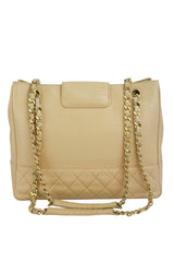 Chanel Beige Lambskin Vintage 24K Chain Tote