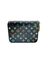 LOUIS VUITTON BLACK MONOGRAM TAKASHI MURAKAMI MULTICOLOR ZIPPY COIN PURSE