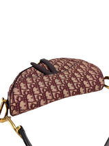 Christian Dior Burgundy Oblique Saddle Bag