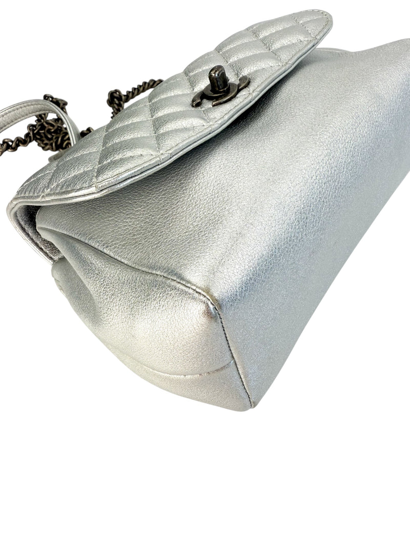 Chanel Metallic Quilted Calfskin Pilot Essentials Small Flap Bag