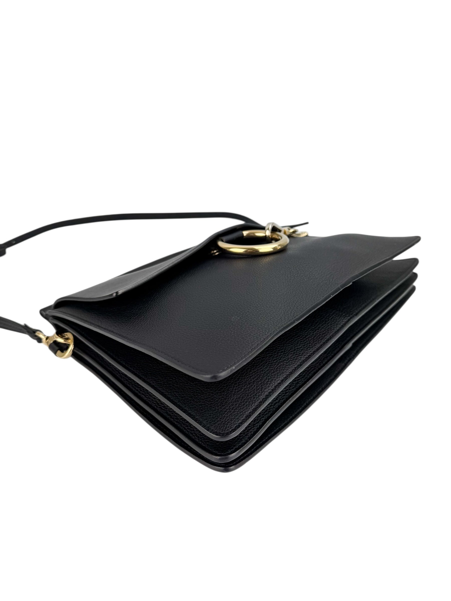 Chloe Black Leather Faye Crossbody Medium