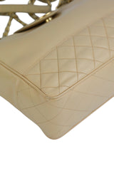 Chanel Beige Lambskin Vintage 24K Chain Tote