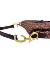 Christian Dior Burgundy Oblique Saddle Bag