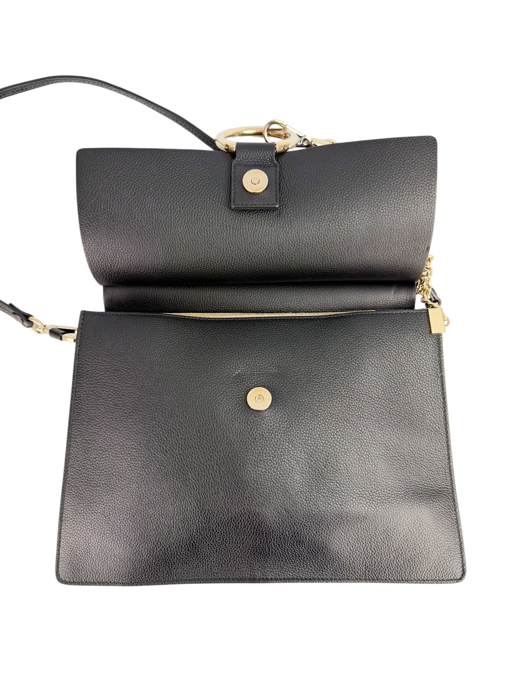 Chloe Black Leather Faye Crossbody Medium