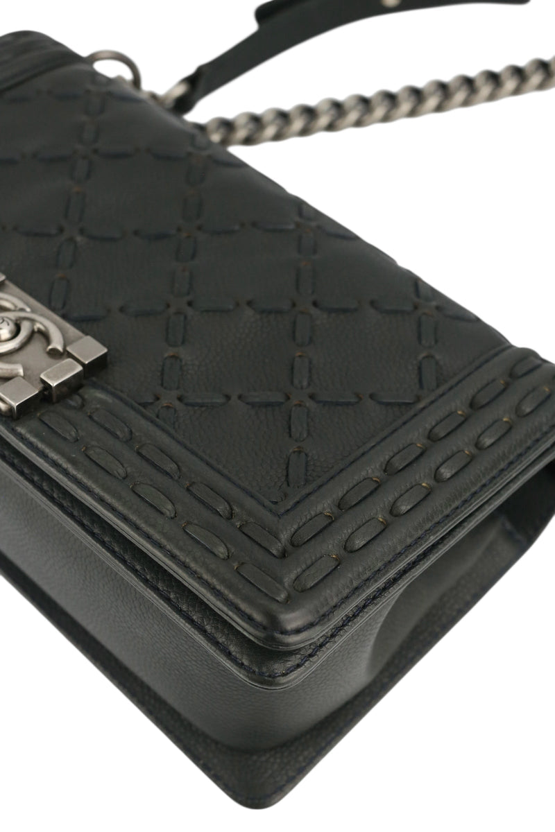 Chanel Black Caviar Paris Dallas Boy Bag Medium