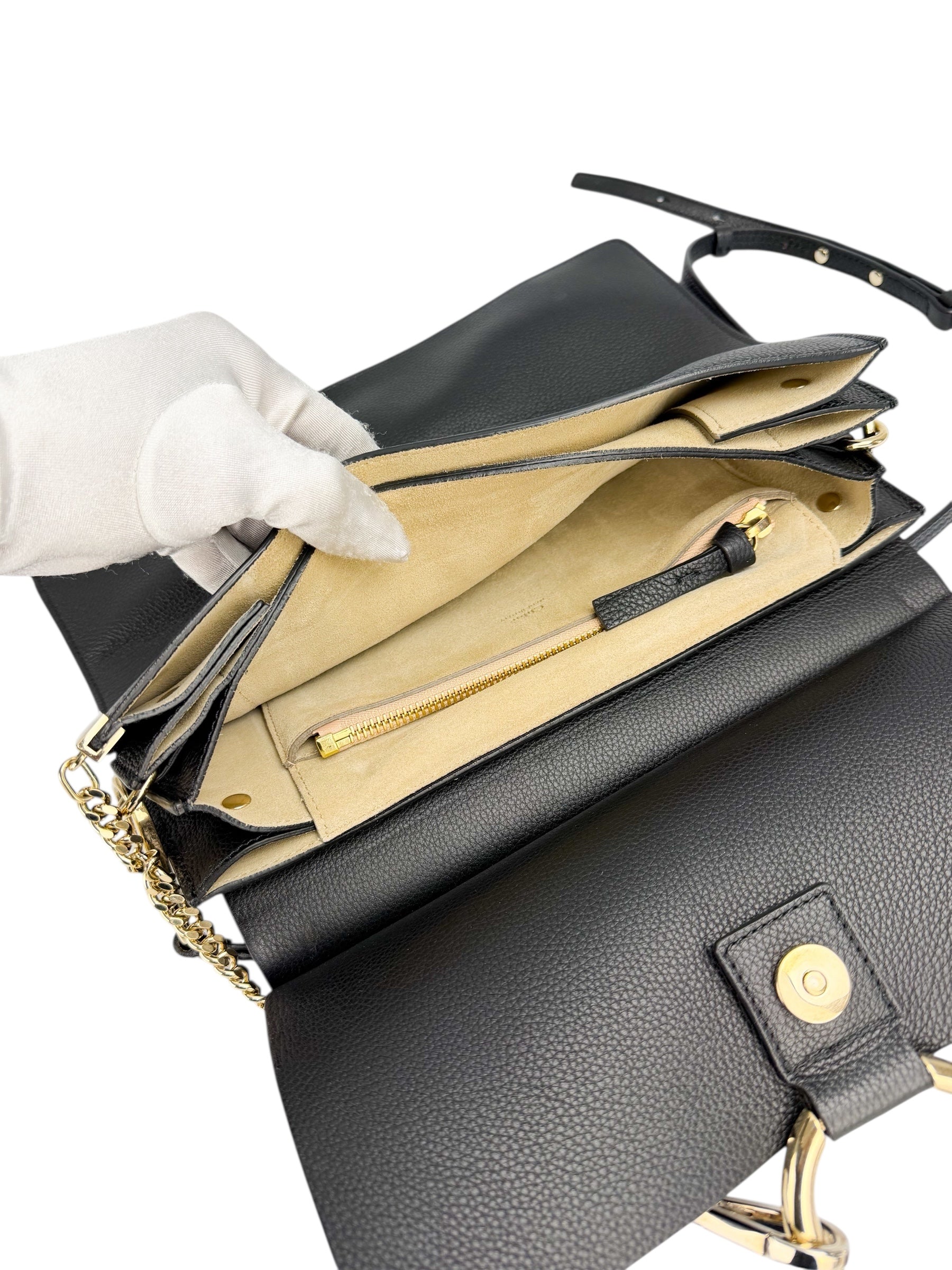 Chloe Black Leather Faye Crossbody Medium