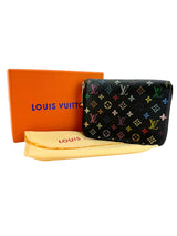 LOUIS VUITTON BLACK MONOGRAM TAKASHI MURAKAMI MULTICOLOR ZIPPY COIN PURSE