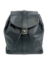 Chanel Black Vintage Turn Lock Leather Backpack