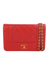 Chanel Red Leather Mademoiselle Wallet on Chain