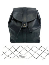 Chanel Black Vintage Turn Lock Leather Backpack