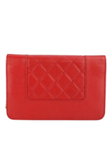 Chanel Red Leather Mademoiselle Wallet on Chain