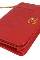 Chanel Red Leather Mademoiselle Wallet on Chain