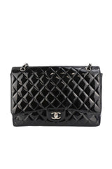 Chanel Black Patent Maxi Single Flap