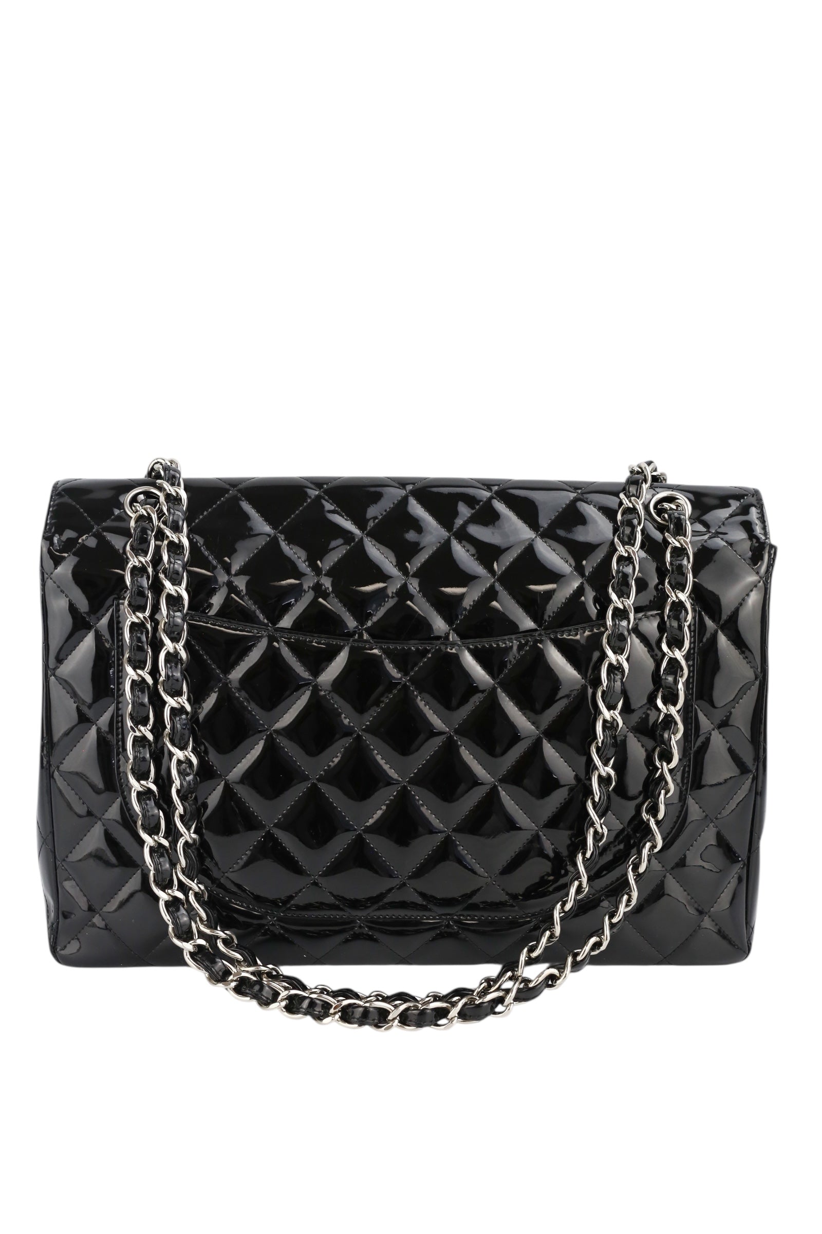 Chanel Black Patent Maxi Single Flap