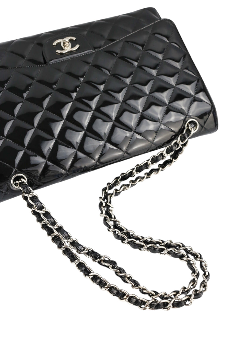 Chanel Black Patent Maxi Single Flap