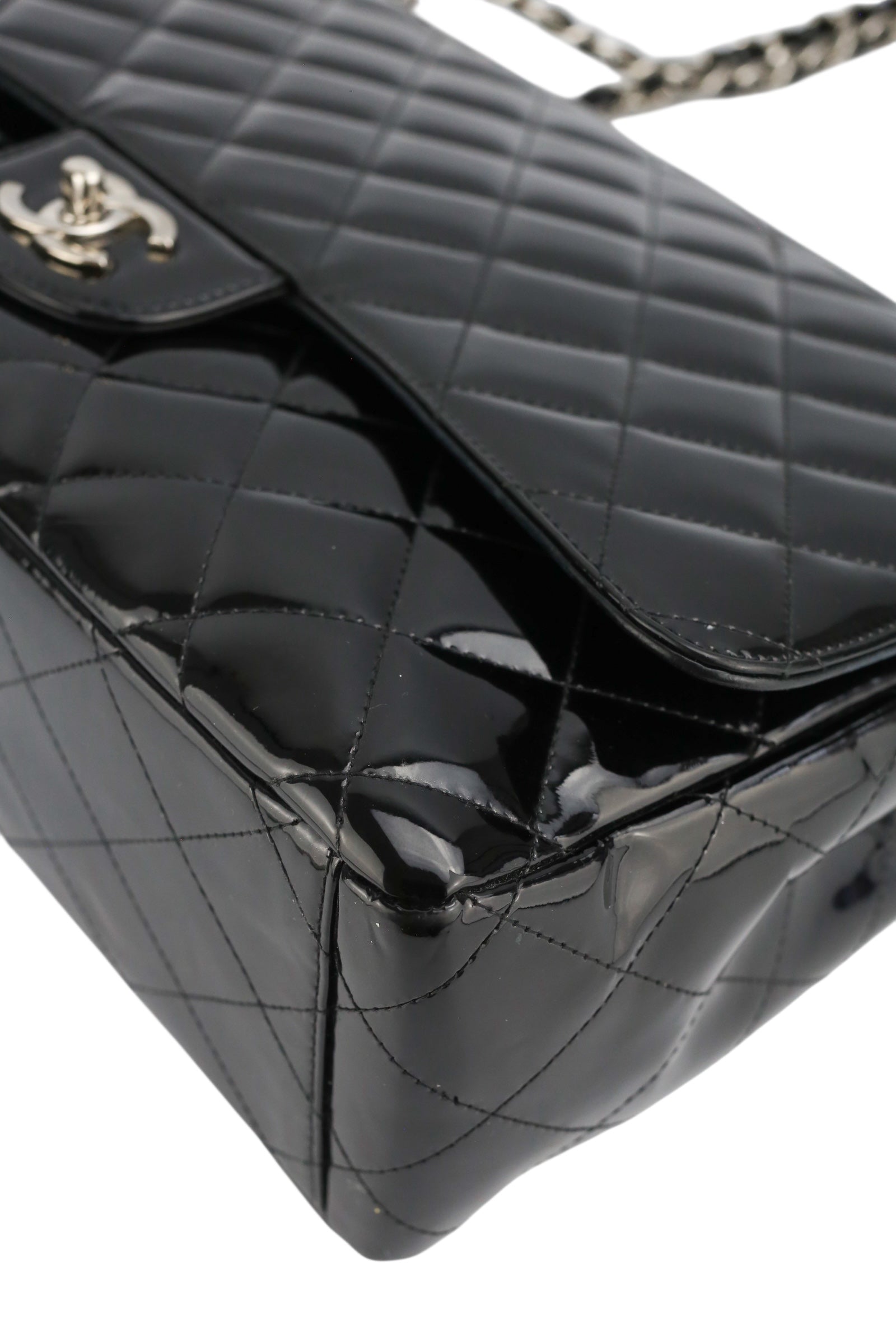 Chanel Black Patent Maxi Single Flap