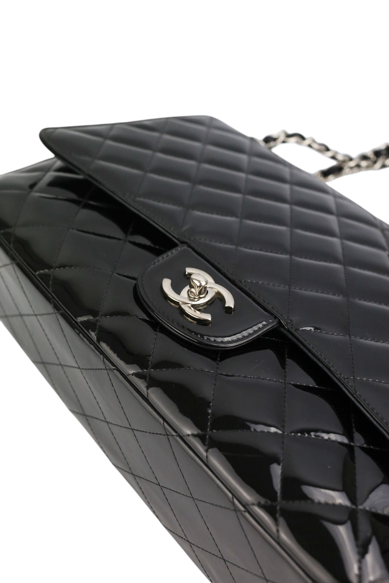 Chanel Black Patent Maxi Single Flap