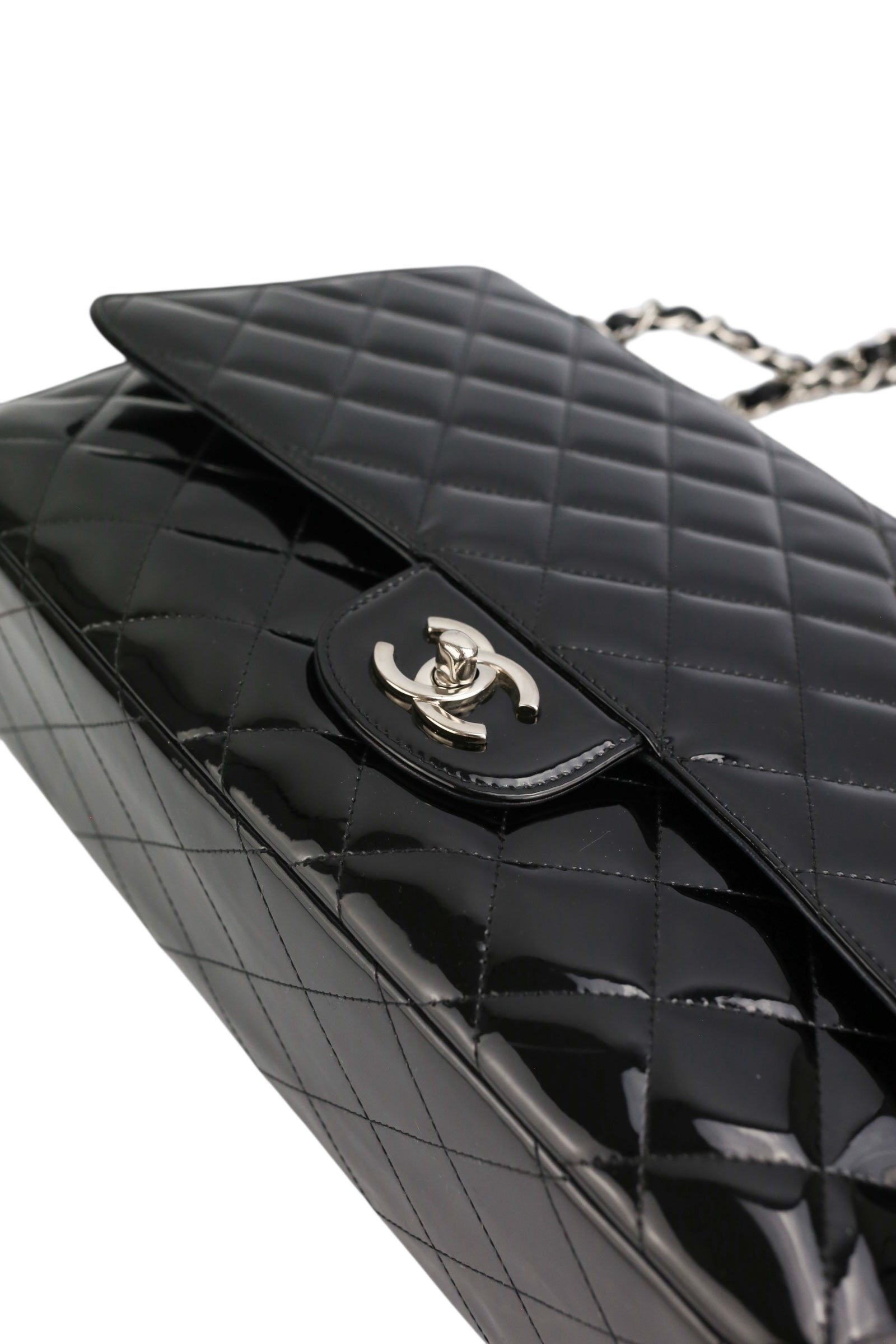 Chanel Black Patent Maxi Single Flap