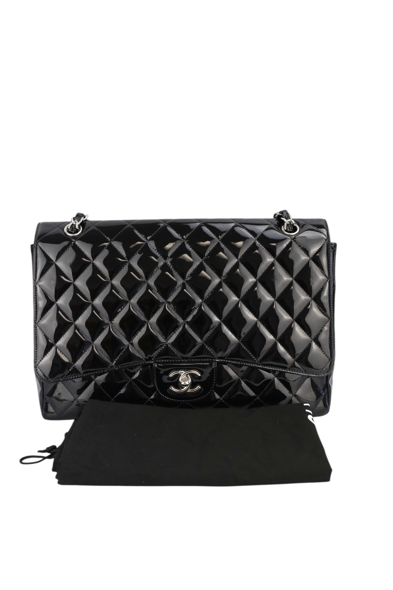 Chanel Black Patent Maxi Single Flap