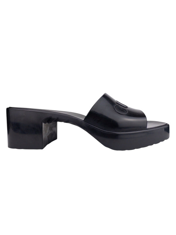 Gucci Black Platform Slides Size 38