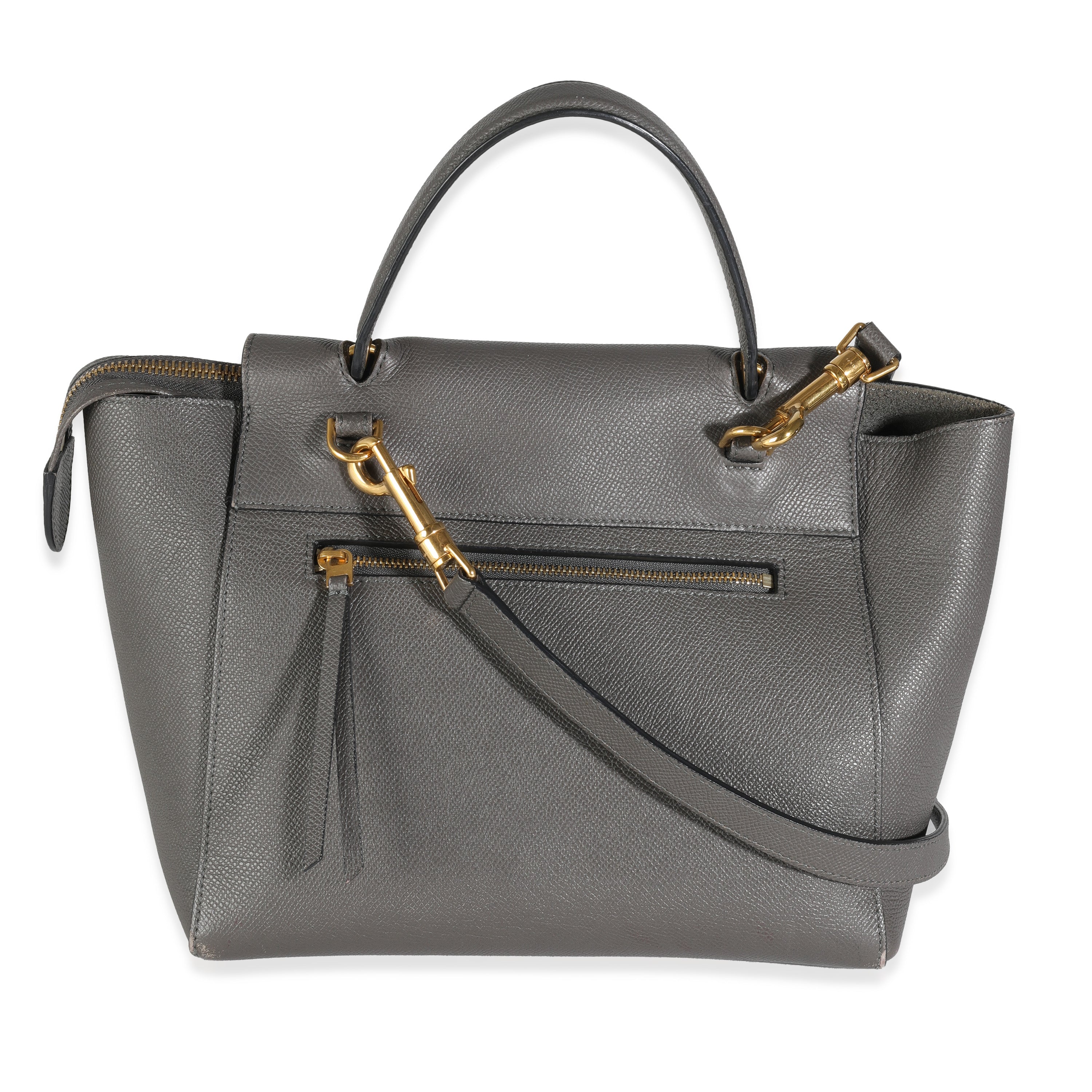 Celine Grey Grained Calfskin Micro Belt Bag Handbag bv