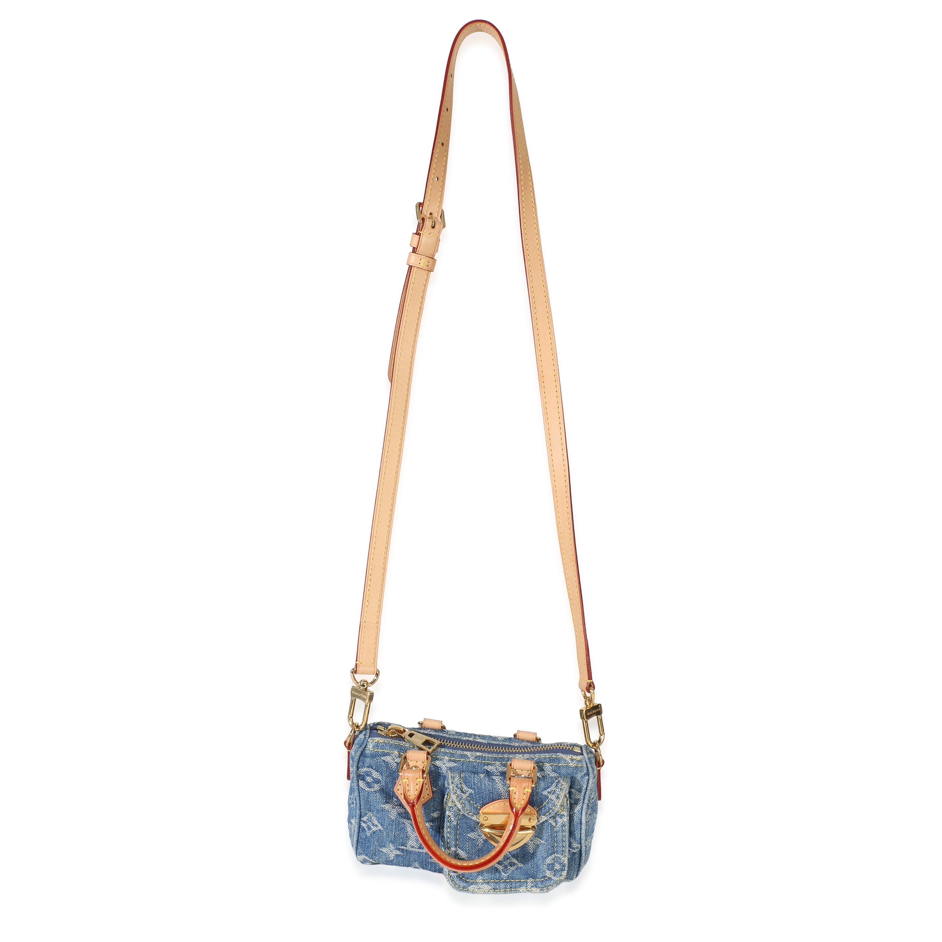 Louis Vuitton Blue Monogram Denim Nano Speedy Handbag av