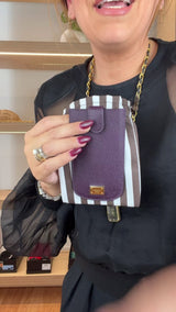 Dolce & Gabbana Plum Saffiano Leather Snap Pouch