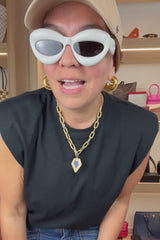 Loewe White Thick Frame Sunglasses