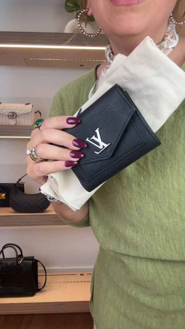 Louis Vuitton Black Leather Trifold Wallet