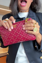 Prada Red Leather Wristlet