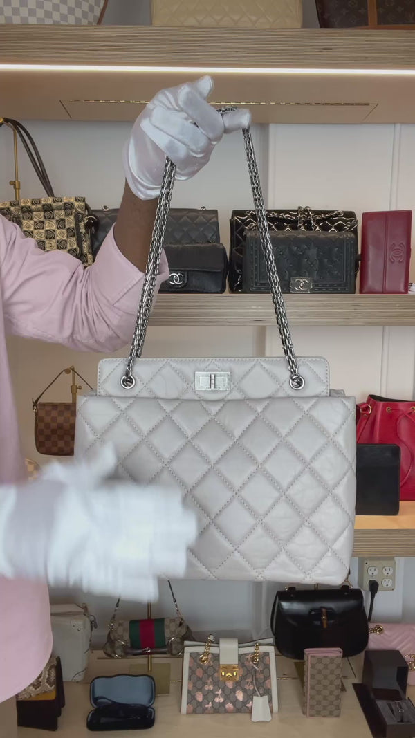 Chanel Light Grey/Taupe Reissue 2.55 Tote