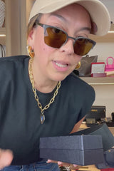 Prada Polarized Brown Metal Wayfarer Sunglasses