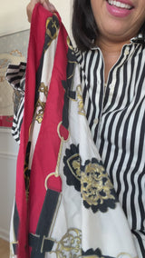 Hermes Cuivreries Motif Silk Scarf