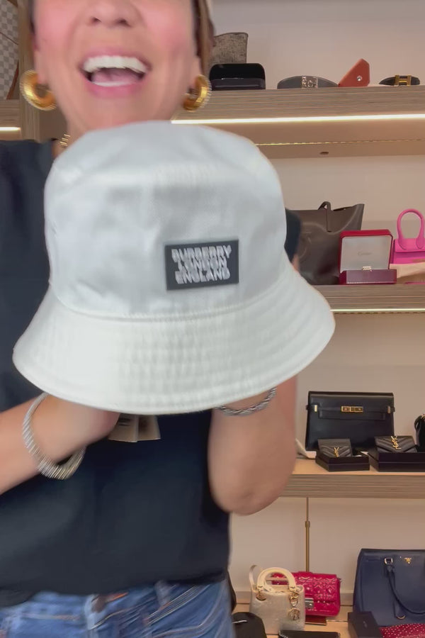 Burberry White Bucket Hat
