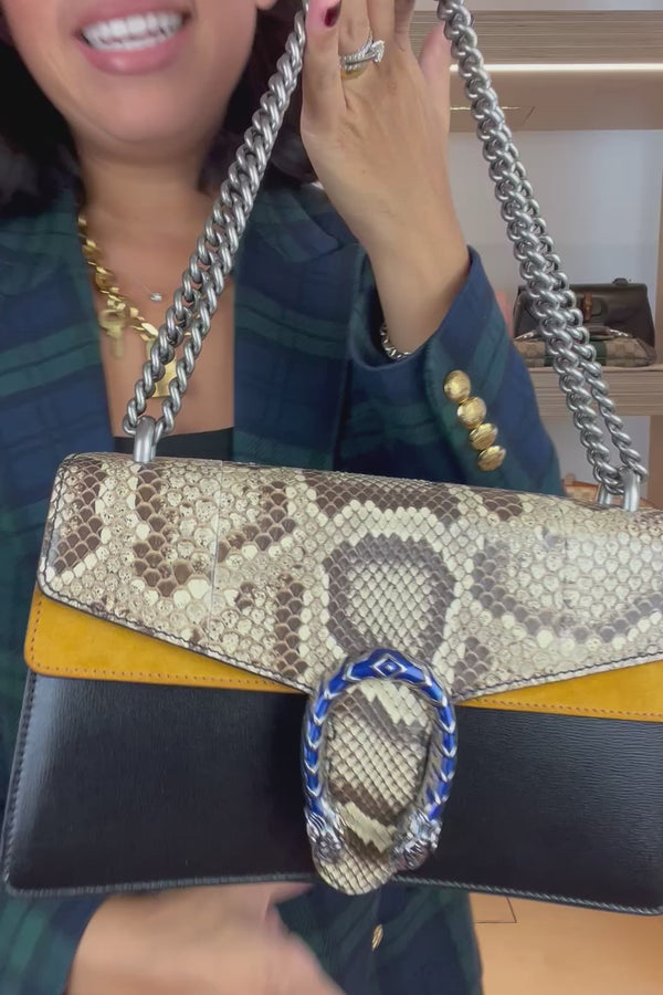 Gucci Snakeskin Black Dionysus Shoulder Bag