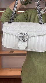 Gucci Off White Leather Marmont Flap