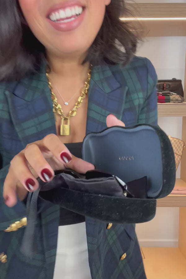 Gucci Black Square Sunglasses W/ Hard Case