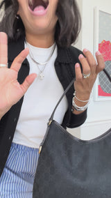 Gucci Vintage Black Canvas Medium Britt Shoulder Bag