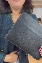 Louis Vuitton Vintage Black Epi Leather Clutch