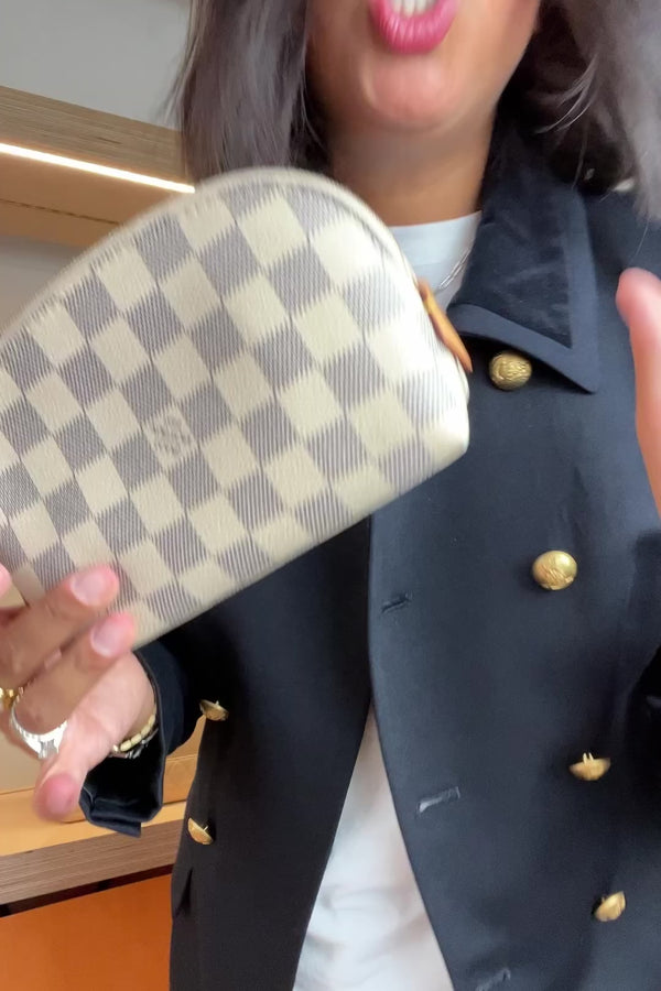 Louis Vuitton Damier Azur Cosmetic Pouch W/ Box