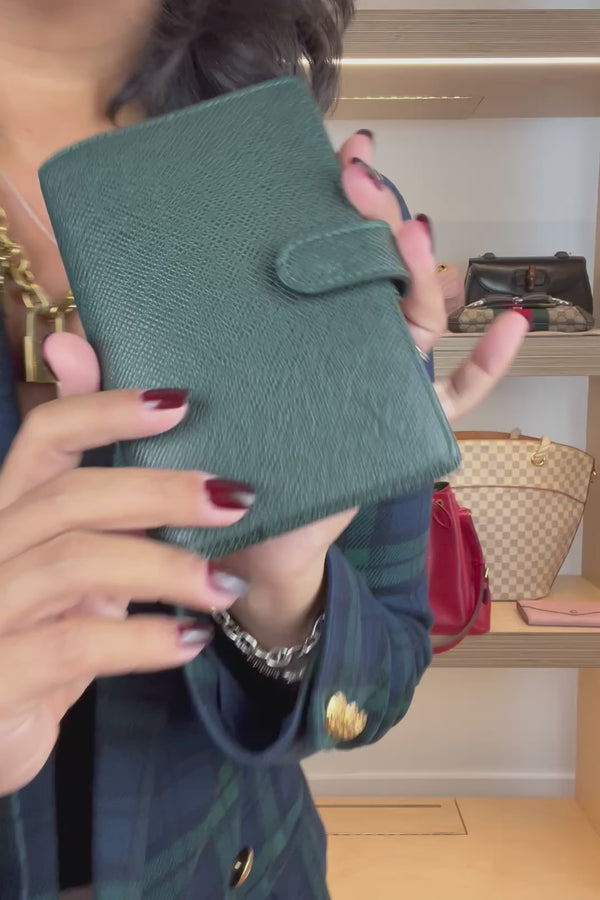 Louis Vuitton Green Taiga PM Agenda
