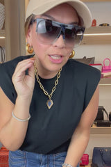 Loewe Oversized Blue Shield Sunglasses