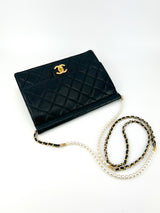 Chanel Small Black Quilted Goatskin Chic Pearls Flap (FULL SET)