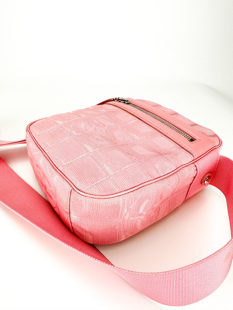 Chanel Pink Logo Travel Line Mini Duffle Bag