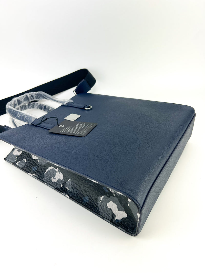 MCM Navy And Camo Top Handle