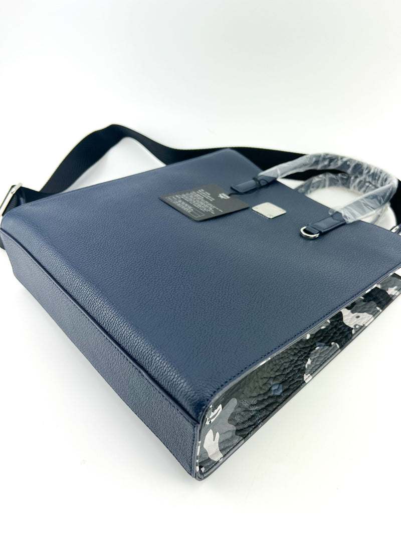 MCM Navy And Camo Top Handle
