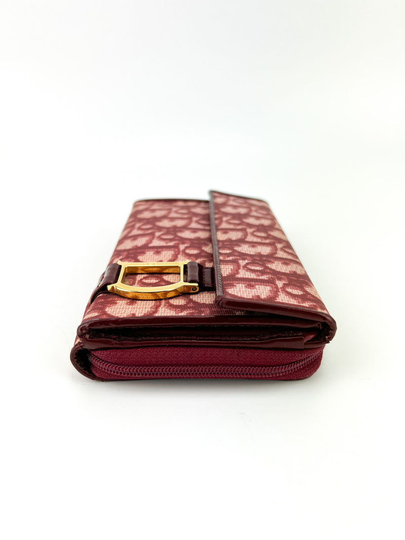 Christian Dior Burgundy Oblique Wallet