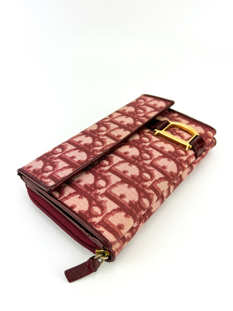 Christian Dior Burgundy Oblique Wallet