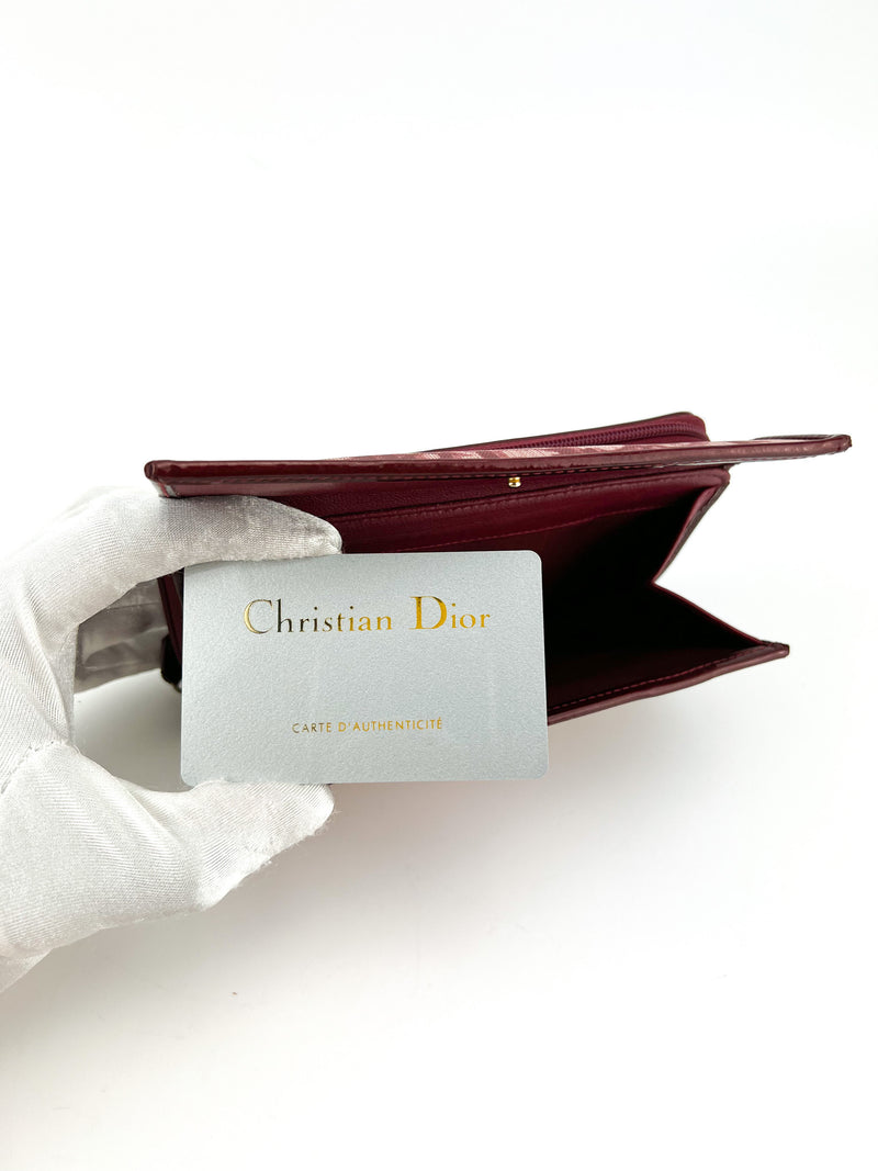 Christian Dior Burgundy Oblique Wallet