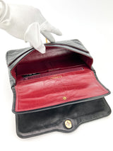 Chanel Vintage Black Quilted Lambskin Dual Tone Double Flap